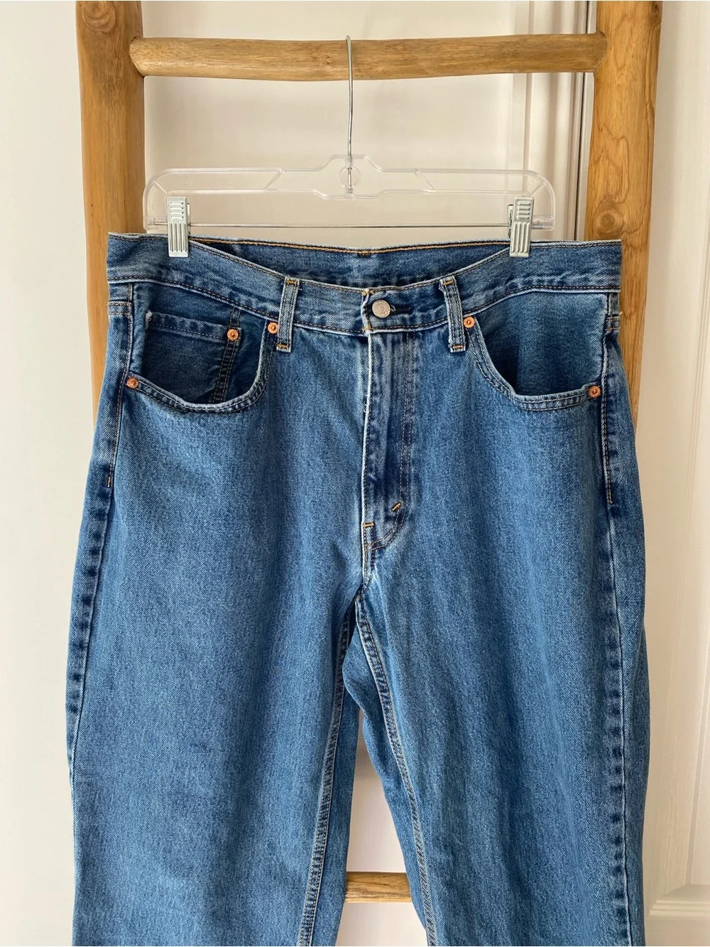 Levis 505 Jeans Mens 36x30 Blue Relaxed Fit Straight Leg Denim Casual